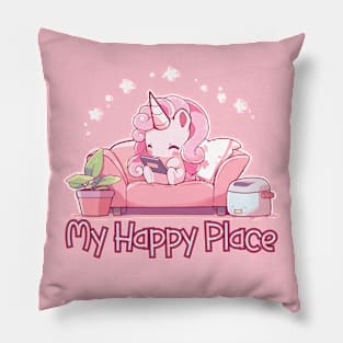 Unicorn My Happy Place Pillow