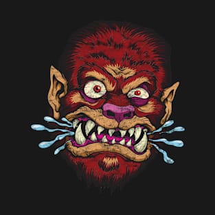 Distressed Retro Wolfman Werewolf T-Shirt