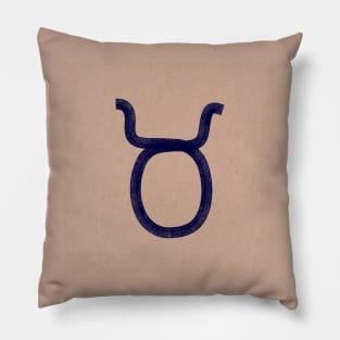 Taurus on tan paper Pillow