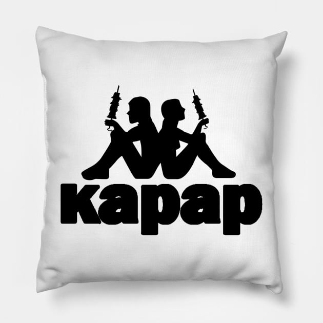 kapap funny fake sport brand Pillow by mohamed705