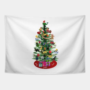 Preppy Dog Christmas Tree Tapestry