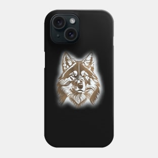 Majestic Wolf Face - Brown & White version Phone Case