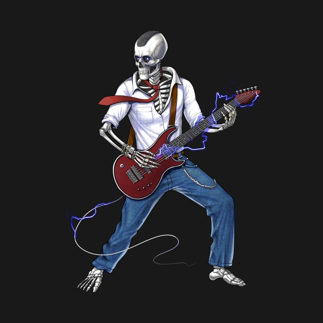 Skeleton Metal Music Guitarist by underheaven