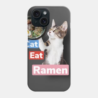 Cat eating ramen Phone Case