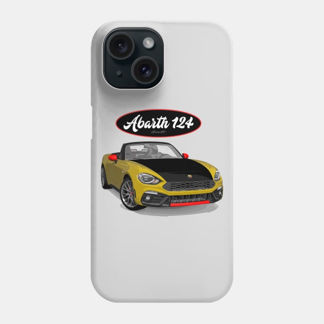 ABARTH 124 Giallo Phone Case by PjesusArt