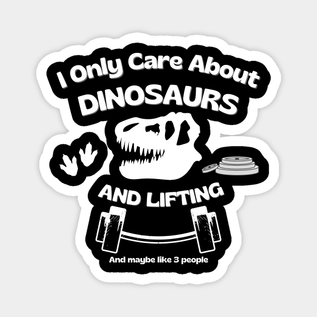 Weight Lifting, Dinosaur Skull, T Rex Magnet by iHeartDinosaurs