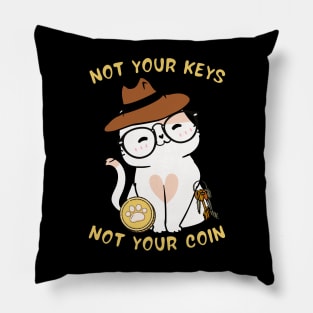 not your keys not your coin persian cat Pillow