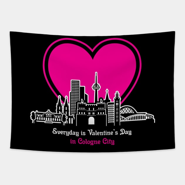 Valentine's Day in Cologne City Tapestry by travel2xplanet