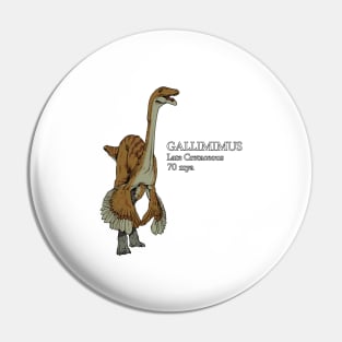 Realistic drawing of Gallimimus Pin