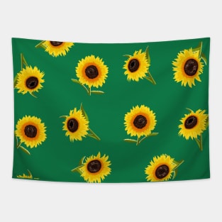 Sunflower Pack Pattern on Green Tapestry