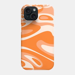 Go With the Flow - Retro 60's Groovy Abstract in Orange and Cream Phone Case