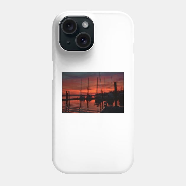 Sunset at the marina Phone Case by tgass