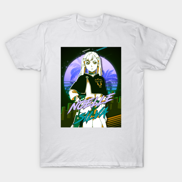 Noelle Silva Black Clover Anime 80s Vaporwave Black Clover T Shirt Teepublic Managed to drop kick them out a window and take their place. teepublic