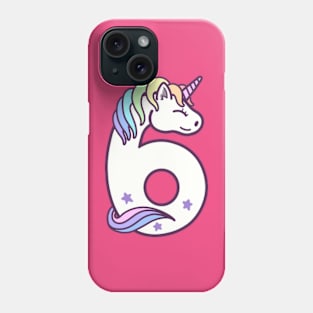 6th Birthday Girl Unicorn 6 Years Old Birthday Gift Phone Case