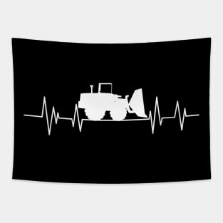 Backhoe heartbeat ,Backhoe lover Excavator digger Tapestry