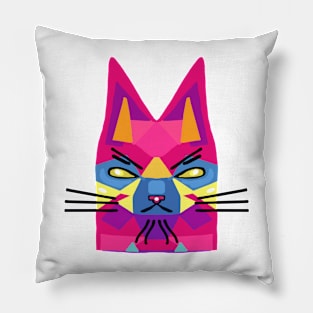 Geometric Villain Cat Pointy Ears Pillow