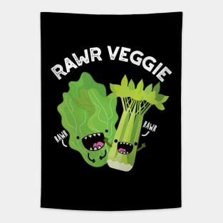 Rawr Veggie Cute Food Pun Tapestry