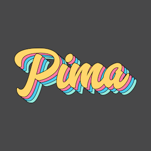 Pima Retro Yellow Script T-Shirt