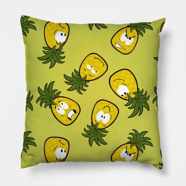 Pineapple faces Pillow by CraftyNinja