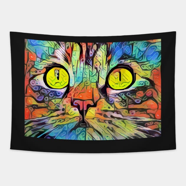 Abstract cat eyes Tapestry by AdiDsgn