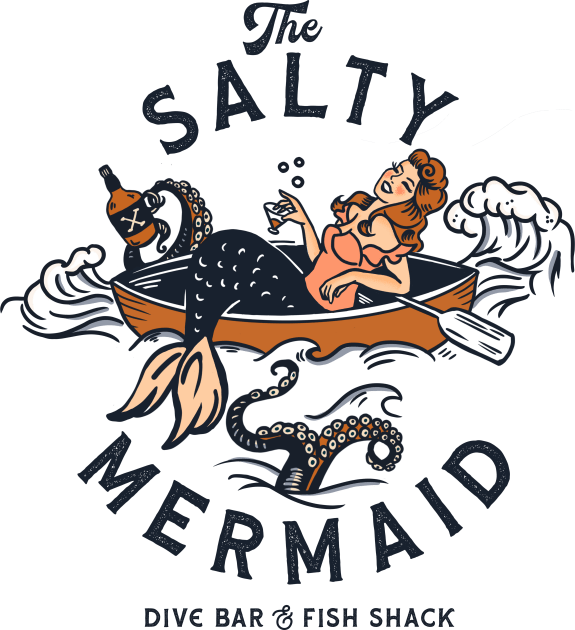 The Salty Mermaid Dive Bar & Fish Shack Kids T-Shirt by The Whiskey Ginger