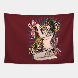 Skateboard Girl Tapestry