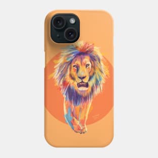 The King, Orange Edition, Colorful Lion Illustration Phone Case