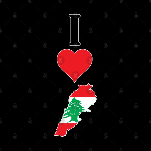 I Heart Lebanon Vertical I Love Lebanese National Flag Map by Sports Stars ⭐⭐⭐⭐⭐