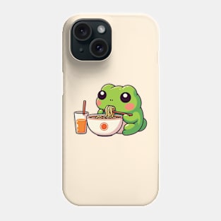 Cute Frog Eating Ramen Phone Case