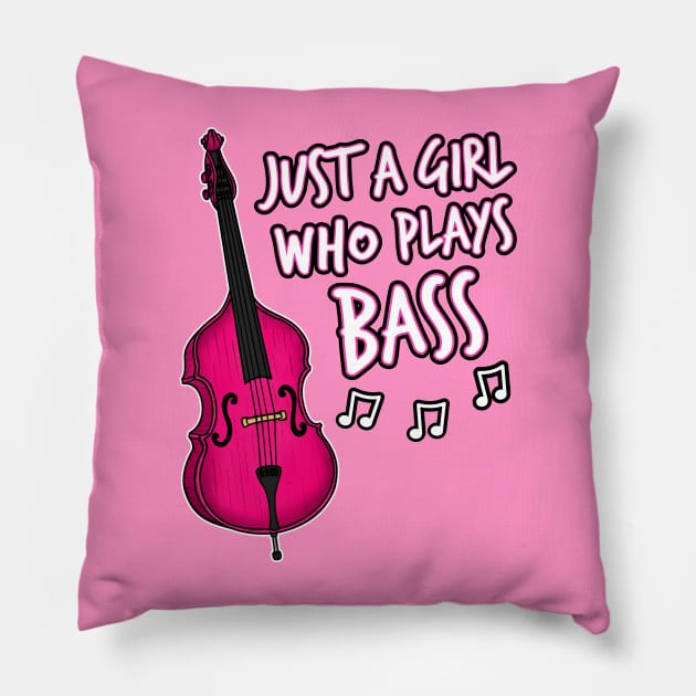 Just A Girl Who Plays Bass, Double Bassist Pillow by doodlerob