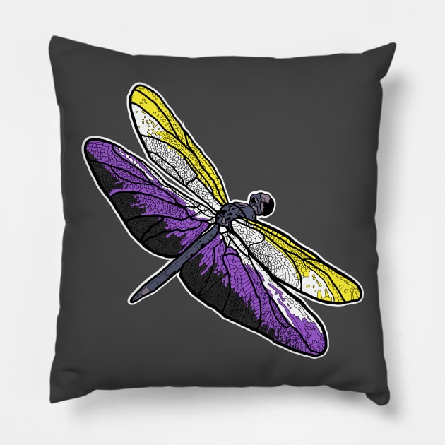 Non-binary Dragonfly Pillow by theartfulscientist