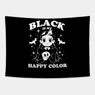 Black is my happy color Tapestry