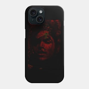 Special processing. Bright side. Beautiful guy. Face. Red light and green spots. Phone Case