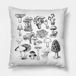 Mushroom Illustrations Pillow