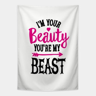 You're my Beauty I'm your Beast gym saying couples model gift T-Shirt Tapestry