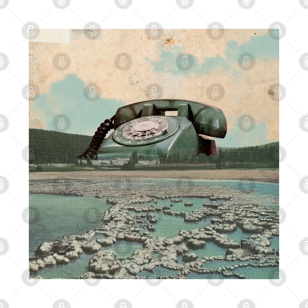 Just A Phone Call Away - Surreal/Collage Art by DIGOUTTHESKY