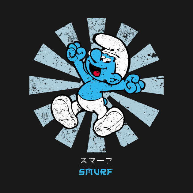 Disover Smurf Retro Japanese - Smurf - T-Shirt