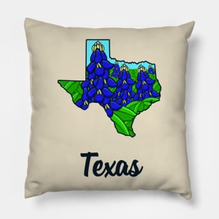 Texas State Flower Bluebonnet - Texas Pride Pillow