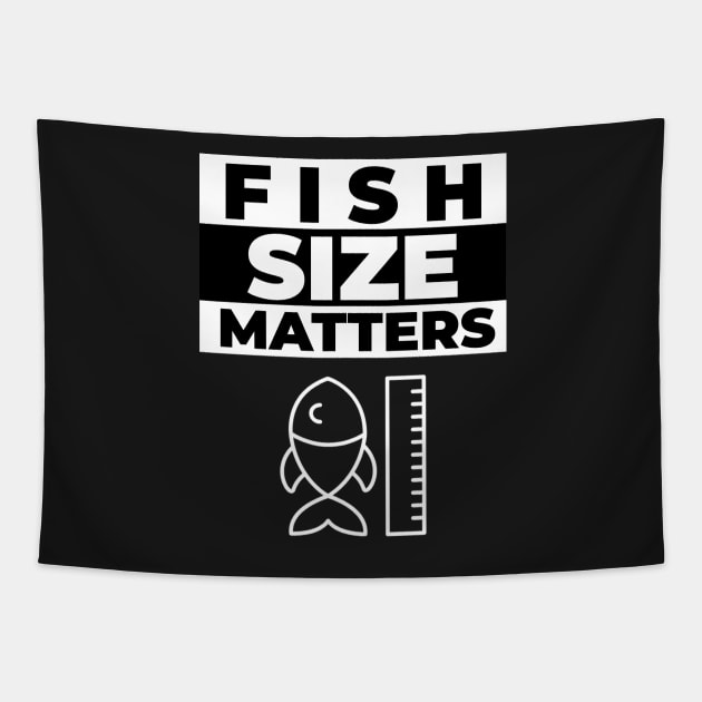 Fish Size Matters Tapestry by mikepod