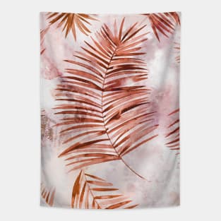 Watery palms Copper pink Tapestry