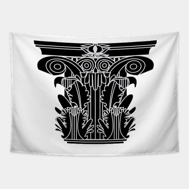 Corinthian-grenadian black capital Tapestry by PabloDeChenez