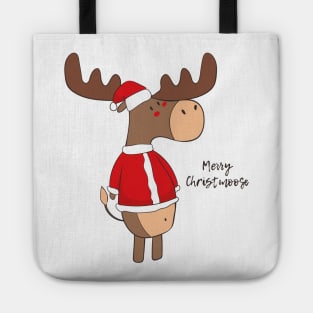 Merry Christmoose, Funny Cute Christmas Moose Tote