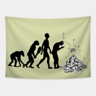 Extinction - Humorous Apes to Humans Evolution Tapestry