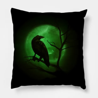 Raven and full moon Pillow
