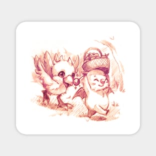 Baby Chocobo & Moguri Magnet