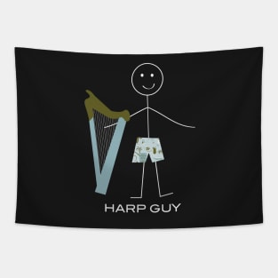 Funny Mens Harp Guy Tapestry