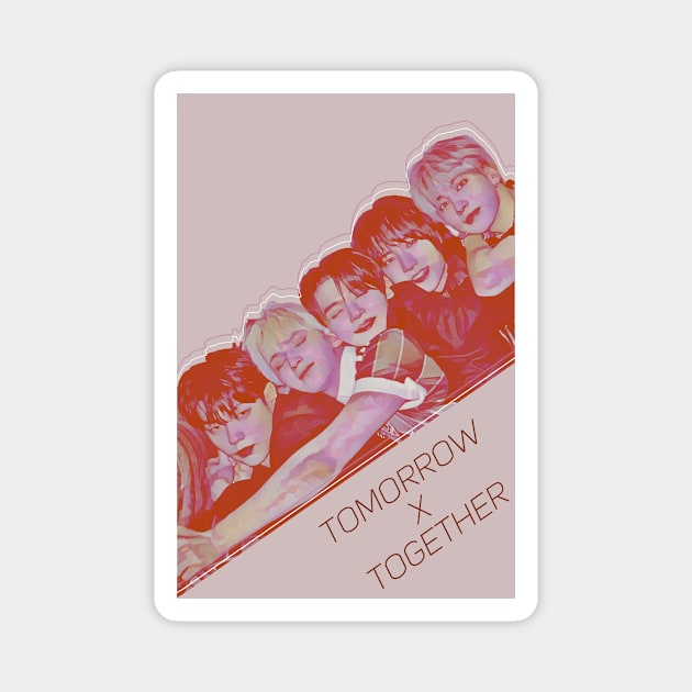 Tomorrow X Together Group photo design Magnet by bixxbite