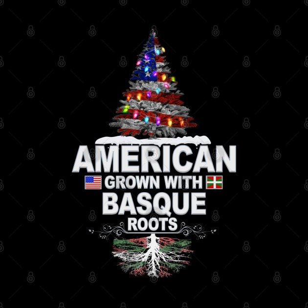 Christmas Tree  American Grown With Basque Roots - Gift for Basque From Bilbao by Country Flags