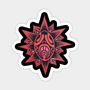 Polynesian tattoo art red star Magnet