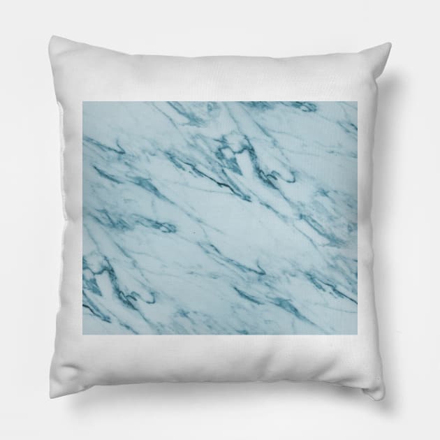 Alberta Verde - blue marble Pillow by marbleco